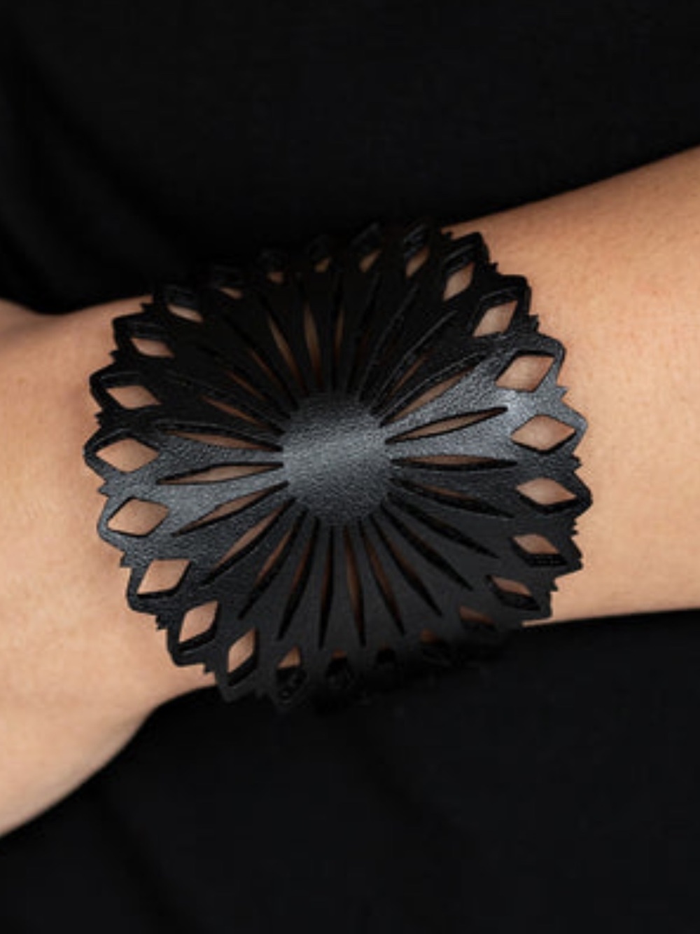 Black Leather Statement Wrap
